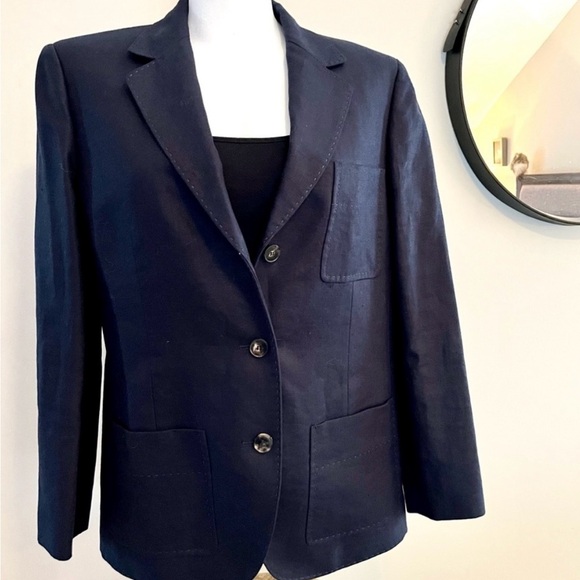 Lafayette 148 New York Linen Pickstitch Blazer - Picture 2 of 14